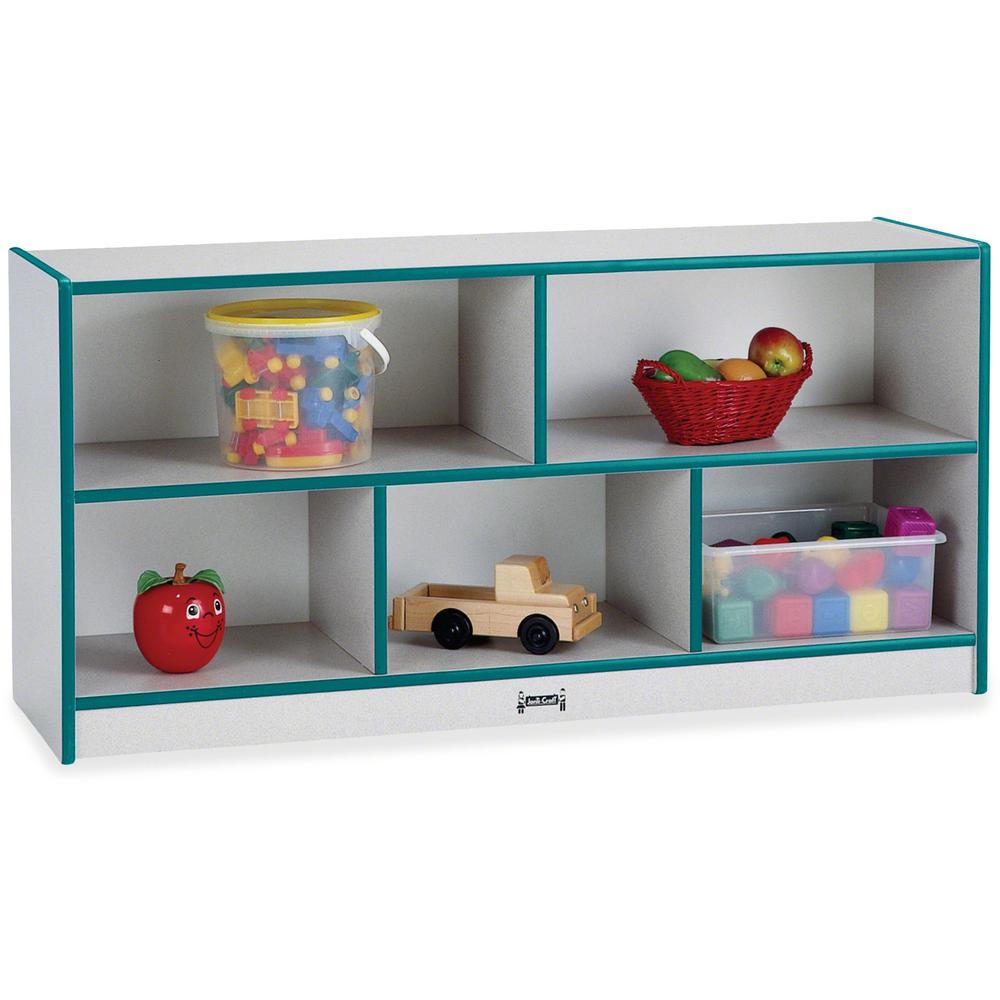 Jonti-Craft Rainbow Accents Low Open Single Storage Shelf, Teal Color