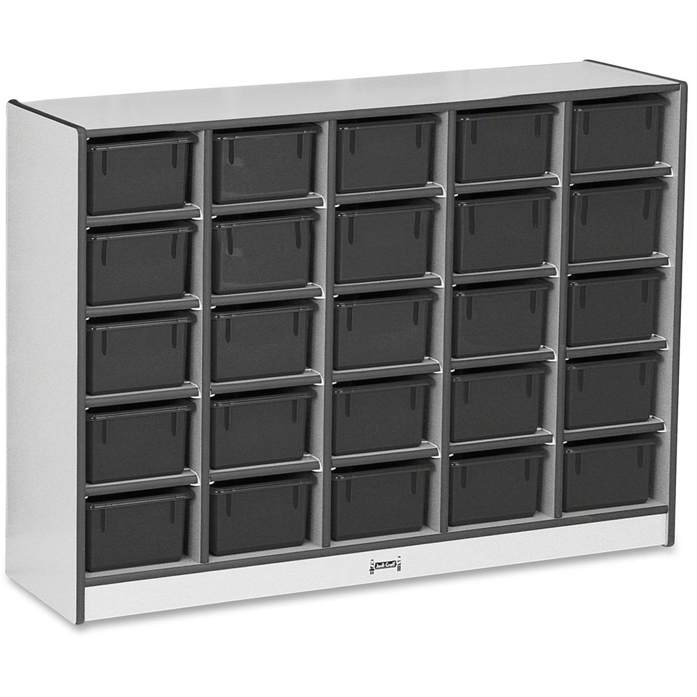 Jonti-Craft Rainbow Accents Cubbie-trays Storage Unit - 25 Compartment(s), Black Color