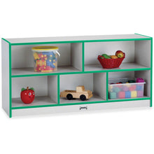 Jonti-Craft Rainbow Accents Low Open Single Storage Shelf - 29.5" Height x 48" Width x 15" Depth - Laminated, Durable - Black - Rubber - 1 Each