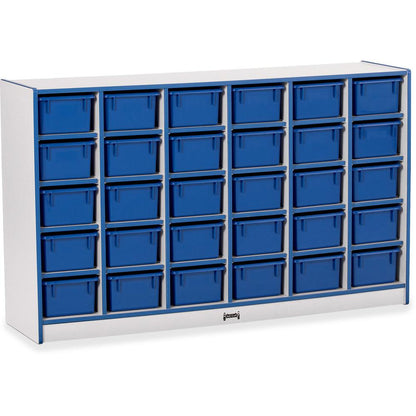 Jonti-Craft Rainbow Accents Cubbie-trays Storage Unit - 30 Compartment(s), Blue Color