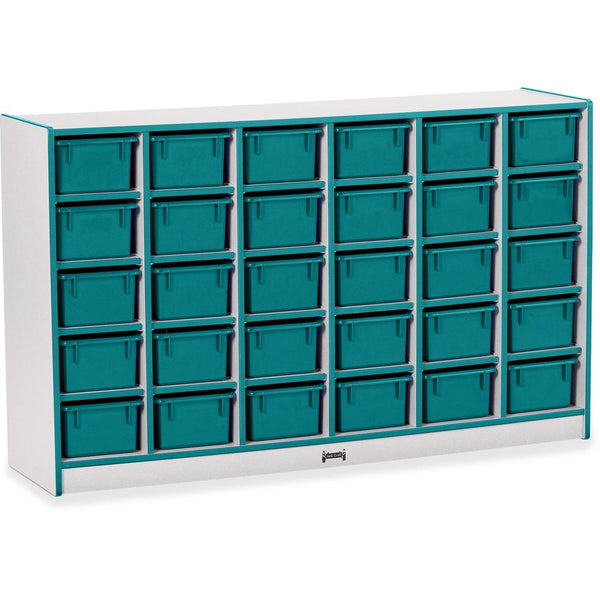 Jonti-Craft Rainbow Accents Cubbie-trays Storage Unit - 30 Compartment(s), Teal Color