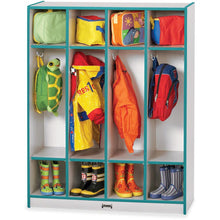Jonti-Craft Rainbow Accents 4 Section Coat Locker - 4 Compartment(s), Teal Color
