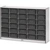 Jonti-Craft Rainbow Accents Mobile Tub Bin Storage - 30 Compartment(s) - 42" Height x 60" Width x 15" Depth - Durable, Laminated - Black - Hard Rubber - 1 Each