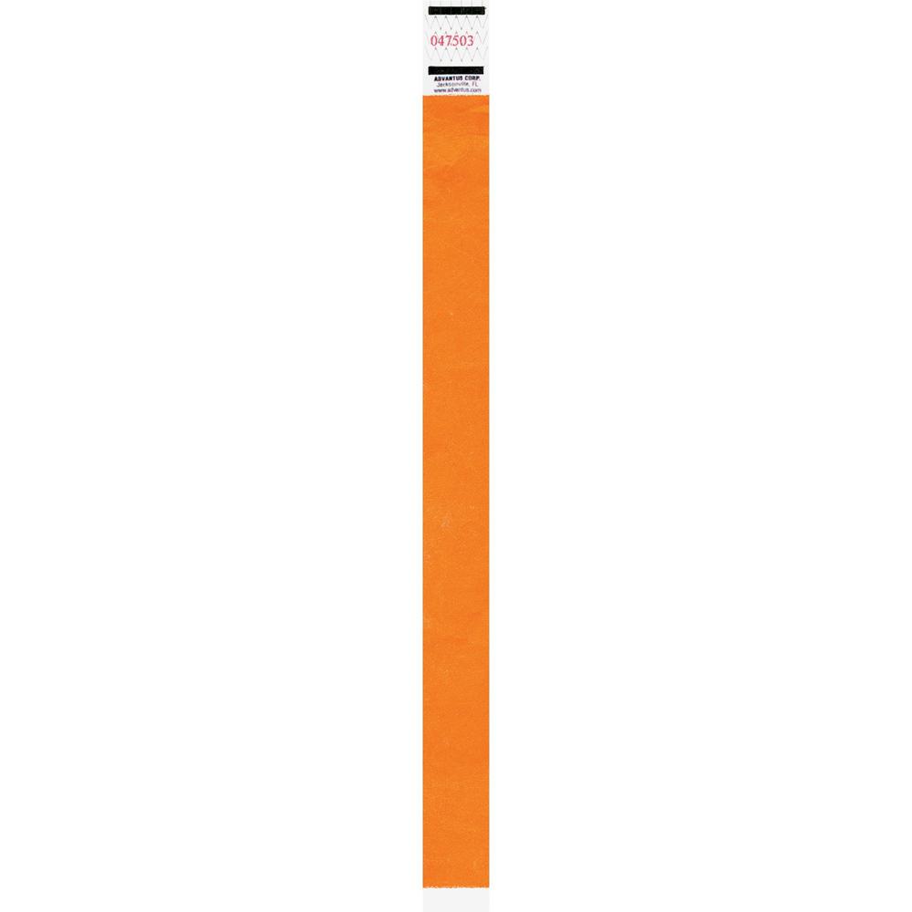 Advantus Neon Tyvek Wristbands - 500 / Pack - Neon Orange - Tyvek