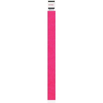Advantus Neon Tyvek Wristbands - 500 / Pack - Neon Pink - Tyvek