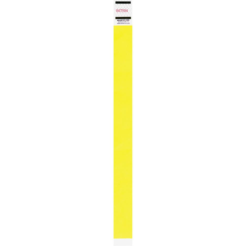 Advantus Neon Tyvek Wristbands - 500 / Pack - Neon Yellow - Tyvek