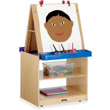 Jonti-Craft Rainbow Accents Multi-Station Art Center - Baltic Stand - Floor Standing - Wheels, Durable, Laminated, Easy to Clean, Rounded Corner, Removable Easel, Storage Shelf, Yellowing Resistant -