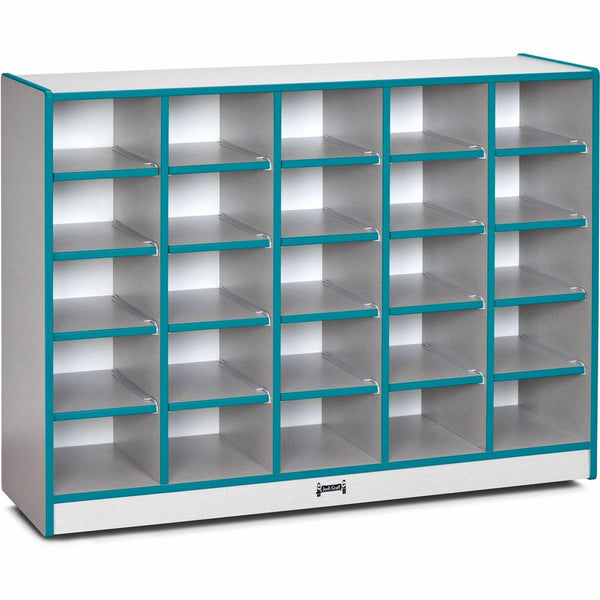 Jonti-Craft Rainbow Accents Toddler Single Storage - 25 Comparnment(s), Teal Color