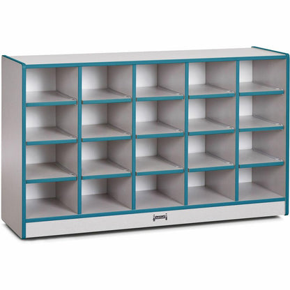 Jonti-Craft Rainbow Accents Toddler Single Storage - 20 Compartment(s), Teal Color