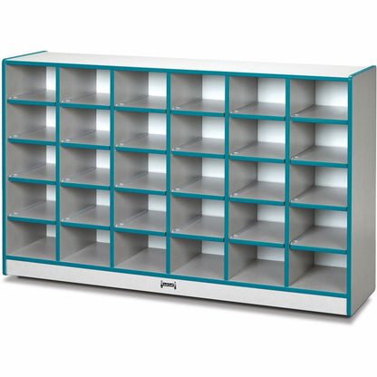 Jonti-Craft Rainbow Accents Toddler Single Storage - 30 Compartment(s), Teal Color
