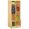 Jonti-Craft Rainbow Accents 2 Section Sitting Step Coat Locker - 2 Compartment(s) - 50.5" Height x 20" Width x 17.5" Depth - Double Hook, Durable, Laminated, Rounded Corner - Baltic - Birch Plywood -