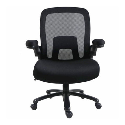 Lorell Big & Tall Flip Arm Chair - Mesh, Fabric - Armrest