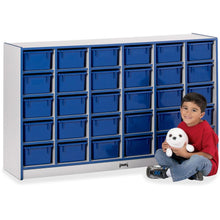 Jonti-Craft Rainbow Accents Cubbie-trays Storage Unit - 30 Compartment(s) - 35.5" Height x 57.5" Width x 15" Depth - Laminated, Chip Resistant - Blue - Rubber - 1 Each