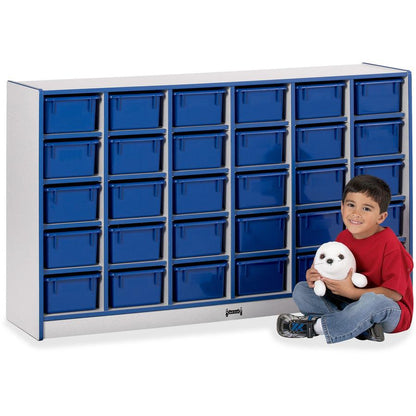 Jonti-Craft Rainbow Accents Cubbie-trays Storage Unit - 30 Compartment(s), Blue Color