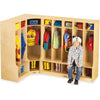Jonti-Craft Corner Step Coat Locker - 50.5" Height x 24" Width x 17.5" Depth - Sturdy, Light Duty, Heavy Duty - Baltic - Baltic Birch Plywood - 1 Each