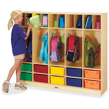 Jonti-Craft Rainbow Accents Large Locker Organizer - 4 Tier(s) - 50.5" Height x 60" Width x 15" Depth - Double Hook, Rounded Corner, Durable, Stain Resistant, Yellowing Resistant - UV Acrylic - Baltic