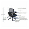 Lorell Big & Tall Flip Arm Chair - Mesh, Fabric - Armrest