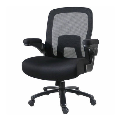 Lorell Big & Tall Flip Arm Chair - Mesh, Fabric - Armrest