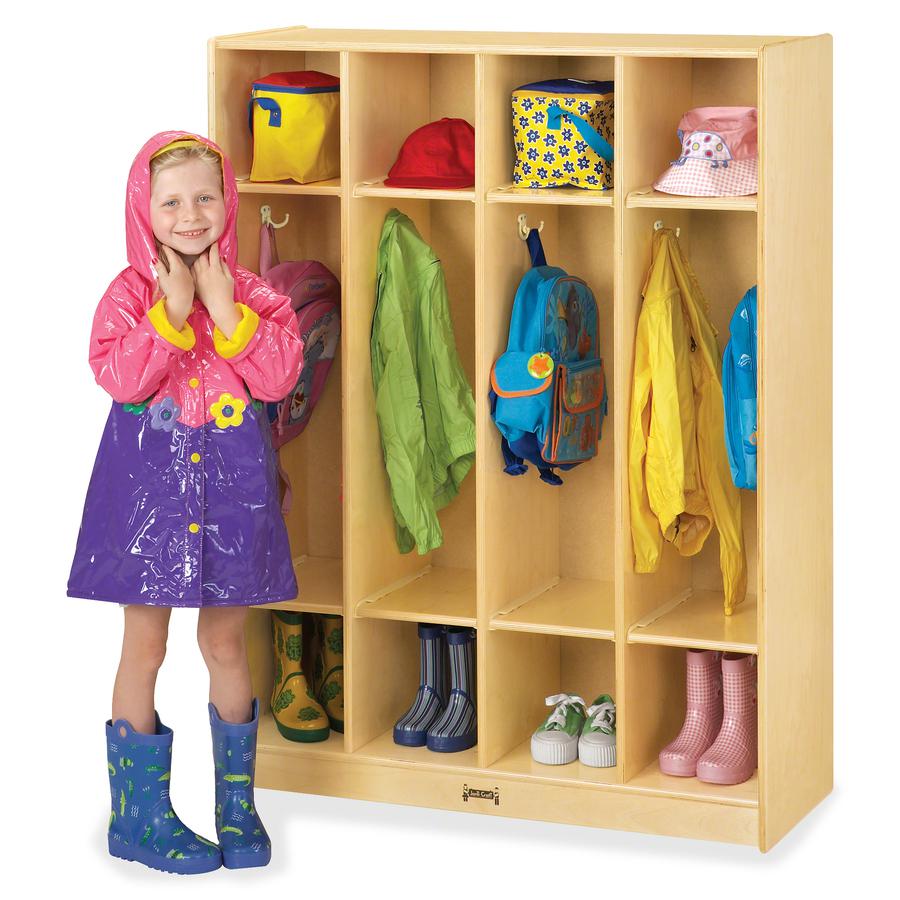 Jonti-Craft Rainbow Accents 4-section Coat Locker - 4 Compartment(s), Yellow Color