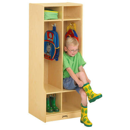 Jonti-Craft Rainbow Accents 2 Section Sitting Step Coat Locker - 2 Compartment(s)