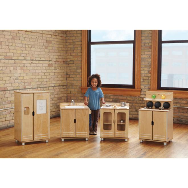 Jonti-Craft - TrueModern Play Kitchen Sink - 1 Each - Baltic - Anodized Aluminum