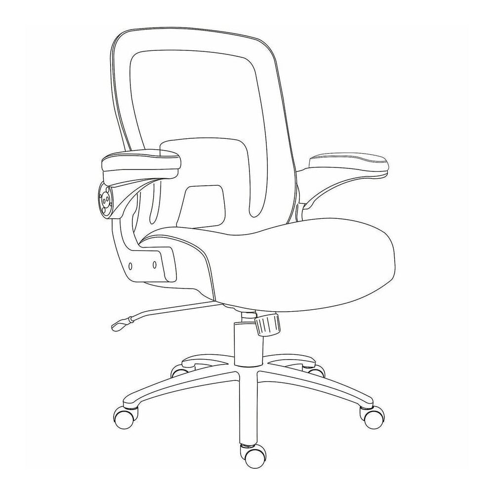 Lorell Big & Tall Flip Arm Chair - Black - Vinyl - Armrest