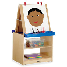 Jonti-Craft Rainbow Accents Multi-Station Art Center - Baltic Stand - Floor Standing - Wheels, Durable, Laminated, Easy to Clean, Rounded Corner, Removable Easel, Storage Shelf, Yellowing Resistant -