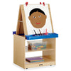 Jonti-Craft Rainbow Accents Multi-Station Art Center - Baltic Stand - Floor Standing - Wheels, Durable, Laminated, Easy to Clean, Rounded Corner, Removable Easel, Storage Shelf, Yellowing Resistant -