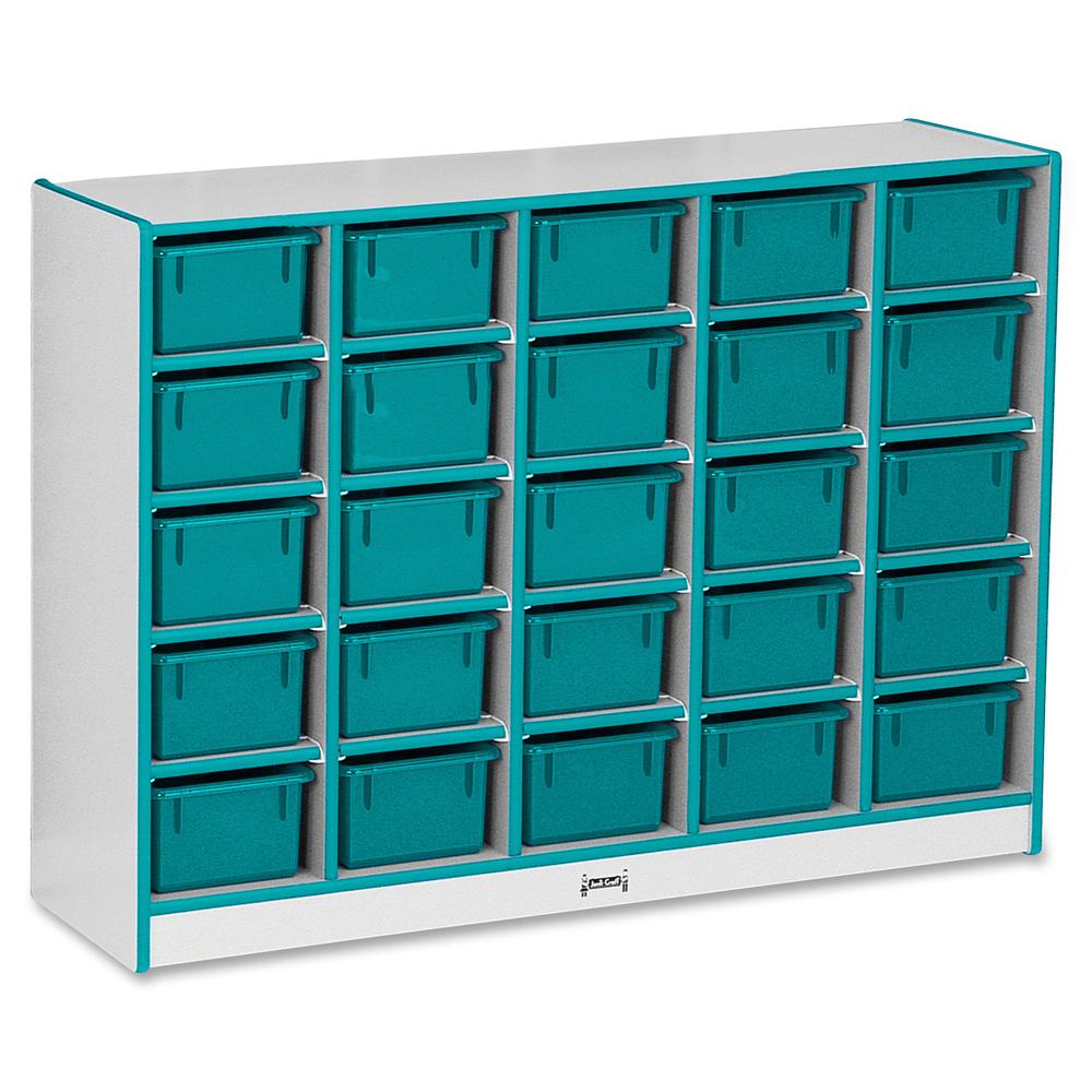 Jonti-Craft Rainbow Accents Cubbie-trays Storage Unit - 25 Compartment(s), Teal Color