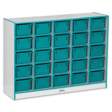 Jonti-Craft Rainbow Accents Cubbie-trays Storage Unit - 25 Compartment(s), Teal Color