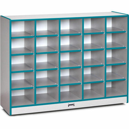Jonti-Craft Rainbow Accents Toddler Single Storage - 25 Comparnment(s), Teal Color
