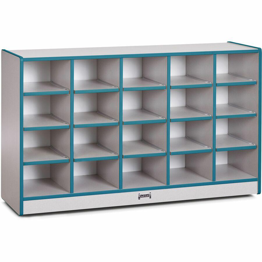 Jonti-Craft Rainbow Accents Toddler Single Storage - 20 Compartment(s), Teal Color