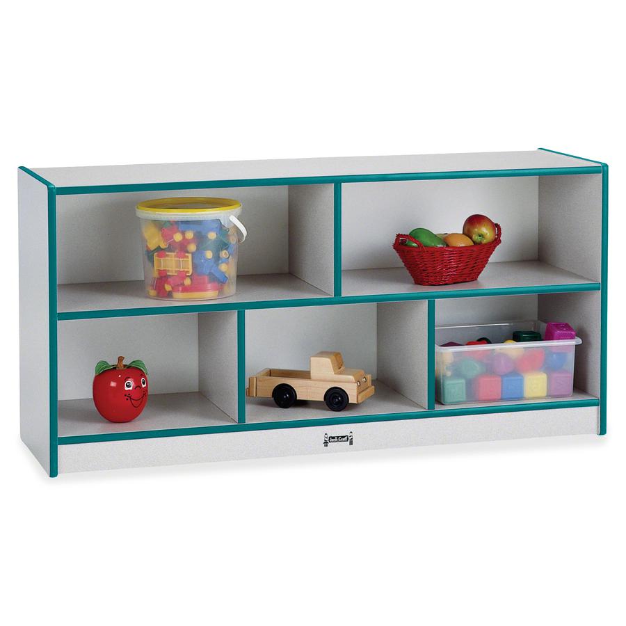 Jonti-Craft Rainbow Accents Toddler Single Storage - 24.5" Height x 48" Width x 15" Depth - Durable, Laminated - Teal - Rubber - 1 Each