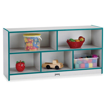 Jonti-Craft Rainbow Accents Toddler Single Storage - 24.5" Height x 48" Width x 15" Depth - Durable, Laminated - Teal - Rubber - 1 Each