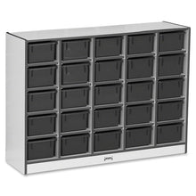 Jonti-Craft Rainbow Accents Cubbie-trays Storage Unit - 25 Compartment(s) - 35.5" Height x 48" Width x 15" Depth - Laminated, Durable - Black - Rubber - 1 Each