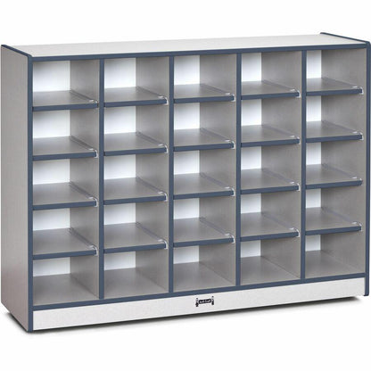 Jonti-Craft Rainbow Accents Toddler Single Storage - 35.5" Height x 48" Width x 15" Depth - Laminated, Durable - Navy - Rubber - 1 Each