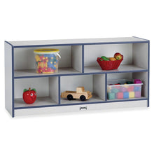 Jonti-Craft Rainbow Accents Low Open Single Storage Shelf - 29.5" Height x 48" Width x 15" Depth - Durable, Laminated - Navy - Rubber - 1 Each