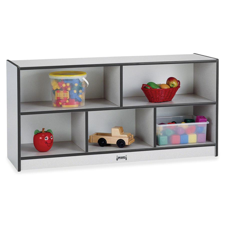 Jonti-Craft Rainbow Accents Toddler Single Storage - 24.5" Height x 48" Width x 15" Depth - Durable, Laminated - Black - Rubber - 1 Each
