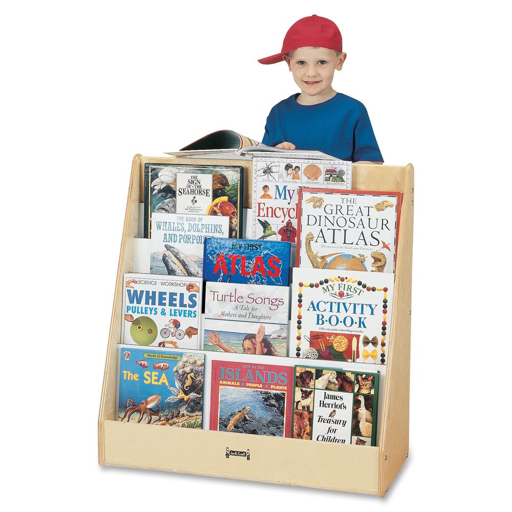 Jonti-Craft Rainbow Accents Birch Flushback Pick-a-Book Stand - 5 Compartment(s) - 1" - 27.5" Height x 30" Width x 13.5" Depth - Rounded Corner, Durable, Yellowing Resistant - UV Acrylic - Baltic - Bi
