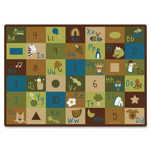 Carpets for Kids Learning Blocks Nature Design Rug - 11.67 ft Length x 100" Width - Rectangle - Learning Blocks Nature