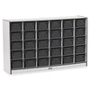 Jonti-Craft Rainbow Accents Cubbie-trays Storage Unit - 30 Compartment(s) - 35.5" Height x 57.5" Width x 15" Depth - Laminated, Chip Resistant - Black - Rubber - 1 Each