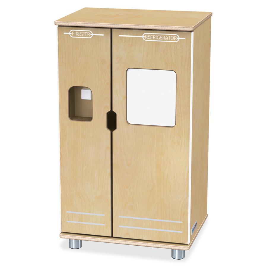 Jonti-Craft - TrueModern Play Kitchen Fridge - 1 Each - Baltic - Anodized Aluminum