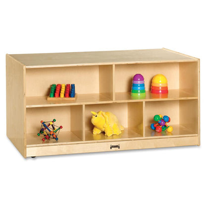 Jonti-Craft Rainbow Accents Toddler Double-sided Storage Shelf - 24.5" Height x 48" Width x 28.5" Depth - Durable, Yellowing Resistant, Rounded Corner - UV Acrylic - Baltic - Hard Rubber - 1 Each