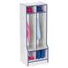Jonti-Craft Rainbow Accents Double Coat Hooks Step Locker - 2 Compartment(s) - 50.5" Height x 20" Width x 17.5" Depth - Double Hook, Durable - Blue - 1 Each
