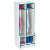 Jonti-Craft Rainbow Accents Double Coat Hooks Step Locker - 2 Compartment(s) - 50.5" Height x 20" Width x 17.5" Depth - Double Hook, Durable - Teal - 1 Each