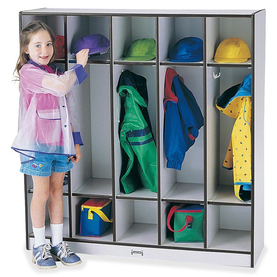 Jonti-Craft Rainbow Accents 5-section Coat Locker - 5 Compartment(s), White Color