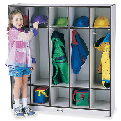 Jonti-Craft Rainbow Accents 5-section Coat Locker - 5 Compartment(s), White Color