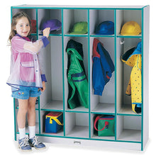 Jonti-Craft Rainbow Accents 5-section Coat Locker - 5 Compartment(s), Teal Color