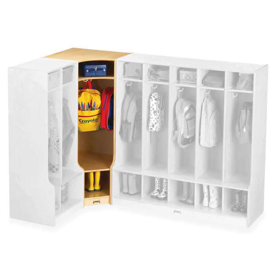 Jonti-Craft Corner Step Coat Locker - 50.5" Height x 24" Width x 17.5" Depth - Sturdy, Light Duty, Heavy Duty - Baltic - Baltic Birch Plywood - 1 Each