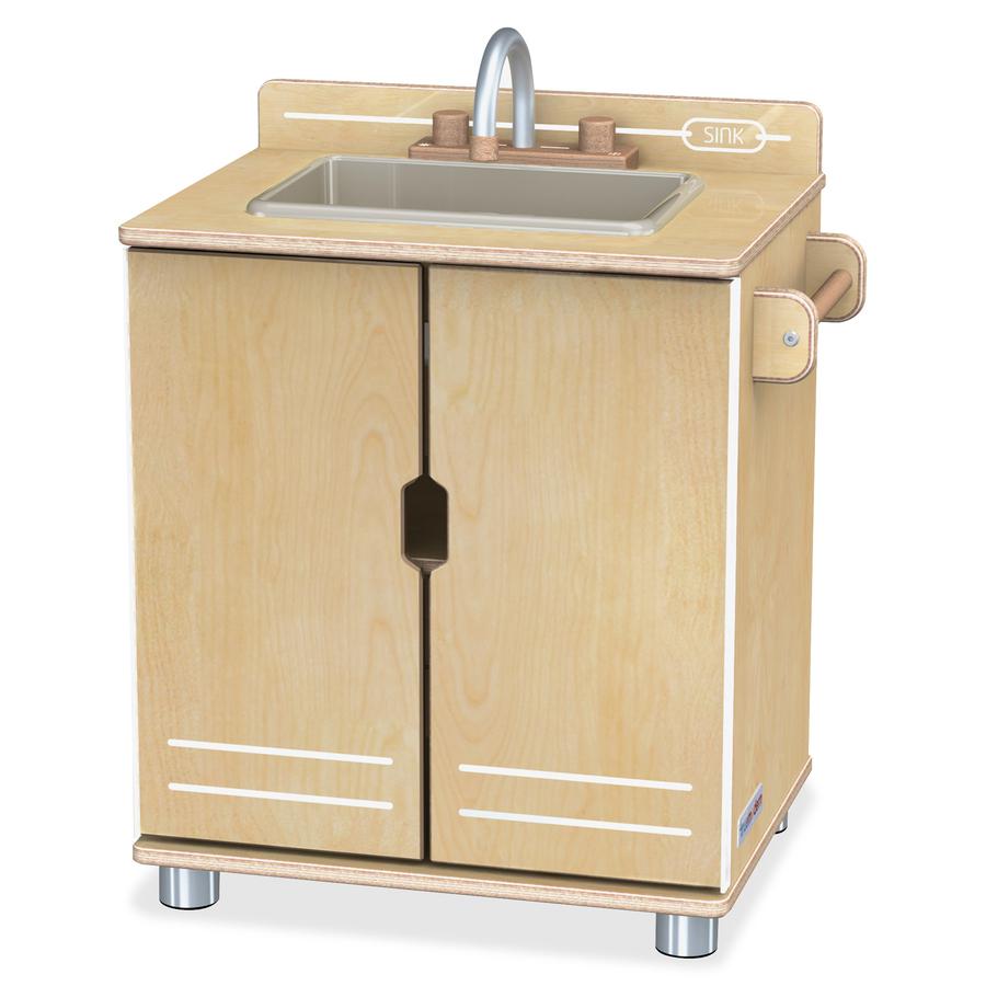 Jonti-Craft - TrueModern Play Kitchen Sink - 1 Each - Baltic - Anodized Aluminum